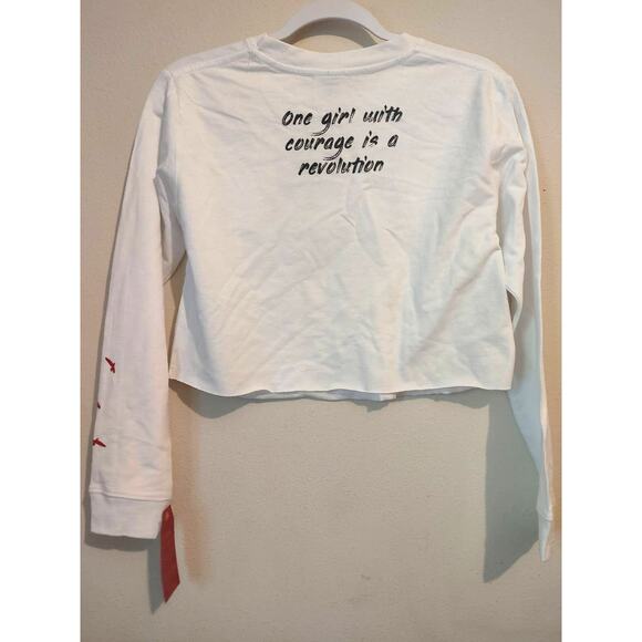 Girl Rising T-Shirt Crop Top Graphic White Medium - Picture 4 of 5